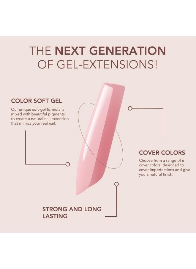 Professional Nails *New* Cover Gelly Tip Case Soft Gel Nail Extensions (Short Almond - Vanilla Sky)