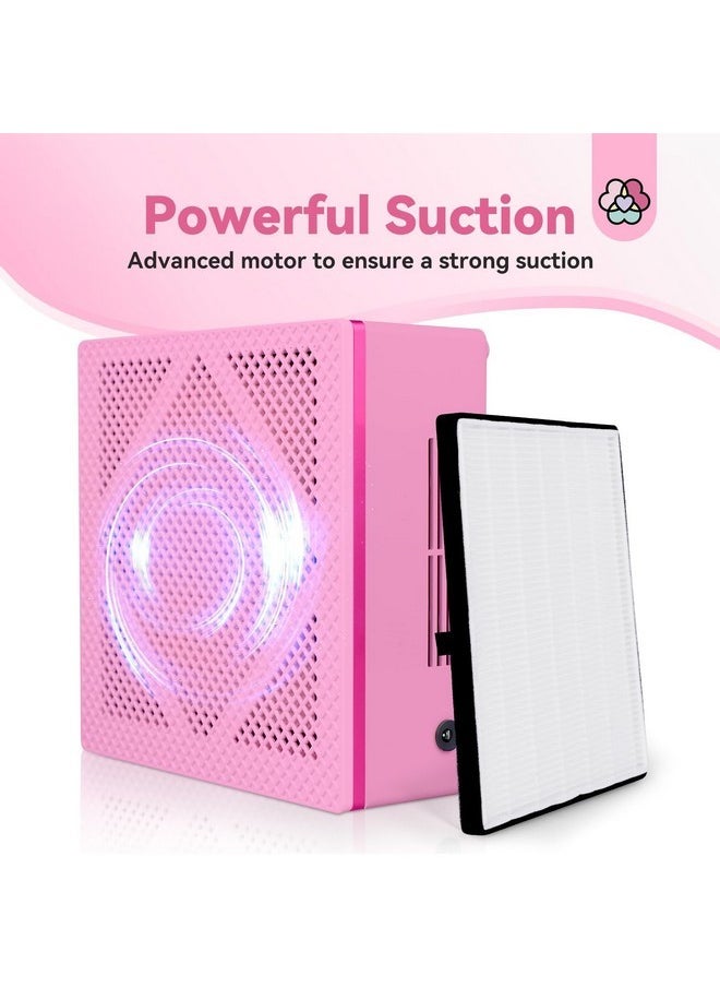 Nail Dust Collector: 60W Pro Nail Vacuum Dust Collector Electric Acrylic Nails Extractor Duster Collector Detachable Filter With Nail Dust Brush Nail Tech Quiet Nail Salon Studio Gift