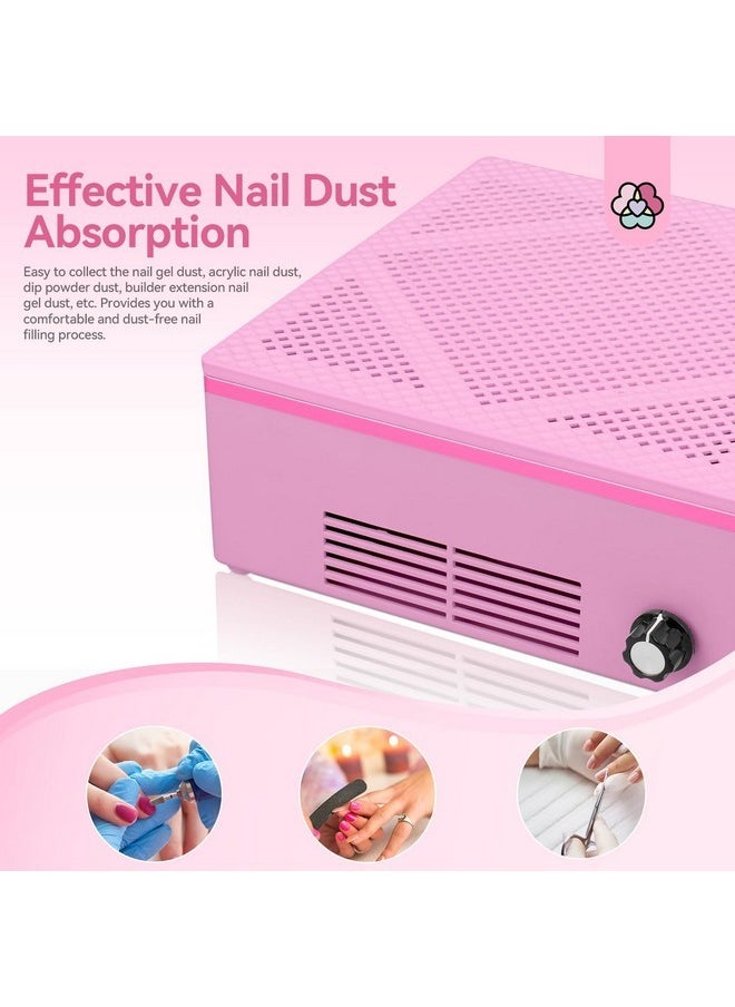 Nail Dust Collector: 60W Pro Nail Vacuum Dust Collector Electric Acrylic Nails Extractor Duster Collector Detachable Filter With Nail Dust Brush Nail Tech Quiet Nail Salon Studio Gift