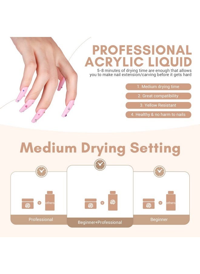 Acrylic Nail Kit With Drill: Starter Nails Kit Acrylic Set With Everything For Beginners Professional Nail Acrylic Kit With U V Light Acrylic Nail Kit For Beginners Gift Diy Home Salon