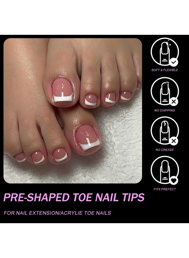 600Pcs Toe Nail Tips Soft Gel X Nail Tips Toenails Clear Fake Nails Square Half Cover Acrylic False Toes Nails For Toe Nails Extension, Press On Toenails Making