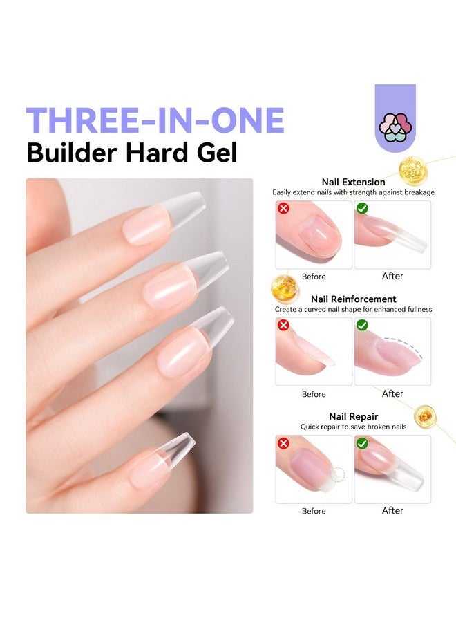 Clear Builder Nail Gel: 50 G Gel Builder For Nails Thickening Vitamin E B5 Kerain Nail Strengthener Extension Gel Innovative Pressing Bottle Builder Hard Gel For Thin Damaged Nail Repair&Care