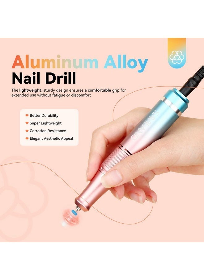 Electric Nail Drill Professional: 40000Rpm Upgrad Nail Drill Kit 2024 Beautiful Gradient Sunset Color Scheme Nail Drill Machine Portable Nail File & Buffers Salon Use Manicure Pedicure