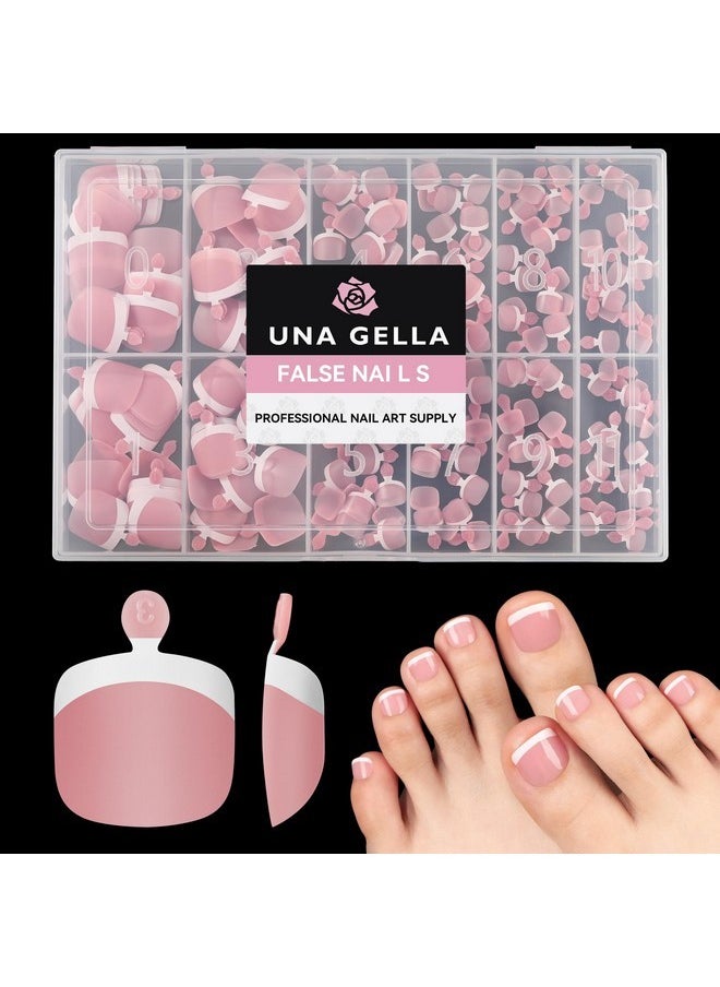 Toe Nail Press Ons Peach Pink Toe Nail Tips Gel X Nail Tips French Tip Press On Nails -216Pcs 12Sizes Soft Gel Press On Toenails Acrylic Nails Soak Off Toenail Press Ons Forhome Diy Salon