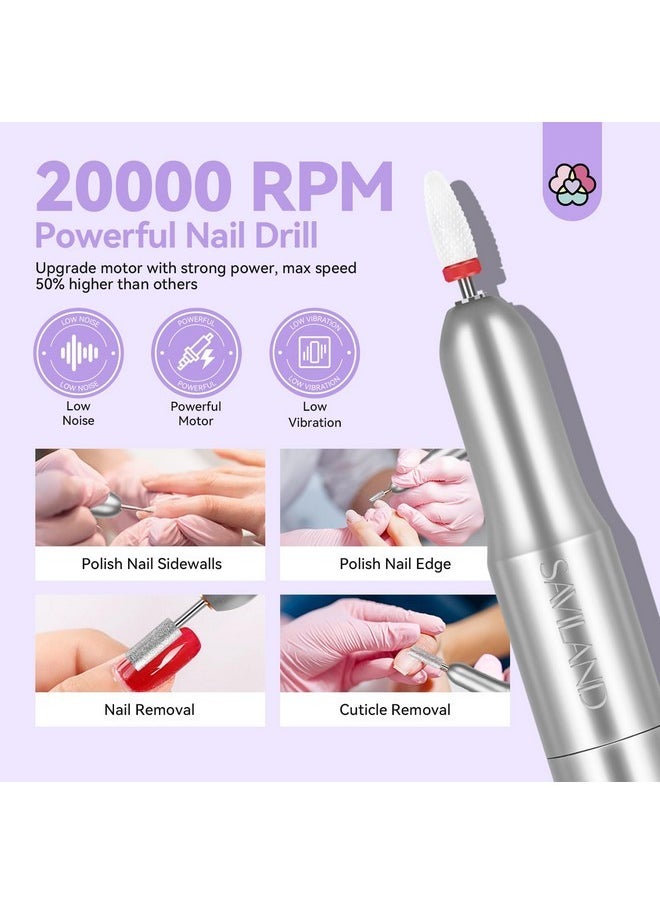 Acrylic Nail Kit With Nail Drill - Professional Use Only Acrylic Powder And Liquid Set Nail Tools Kit Acrylic Set With Acrylic Nail Brushes For Acrylic Nails Application Home Diy