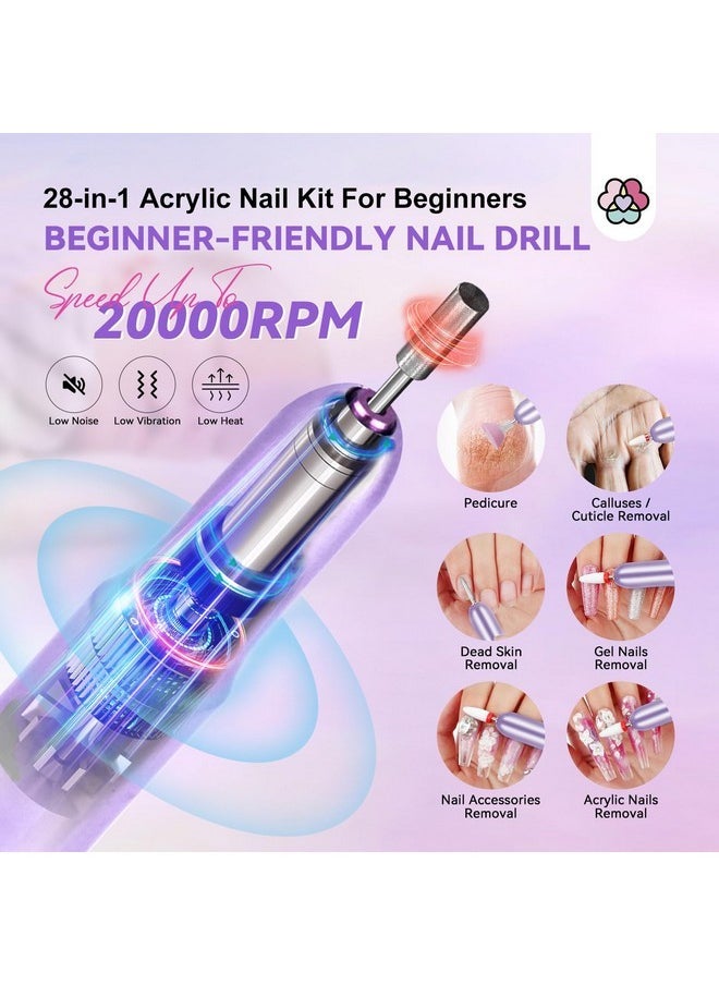 Acrylic Nail Kit With Everything: Acrylic Kit With Nail Drill Nail Kit Acrylic Set For Beginners Starter Acrylic Nail Set Full Acrylic Nail Supplies For Nail Extensions