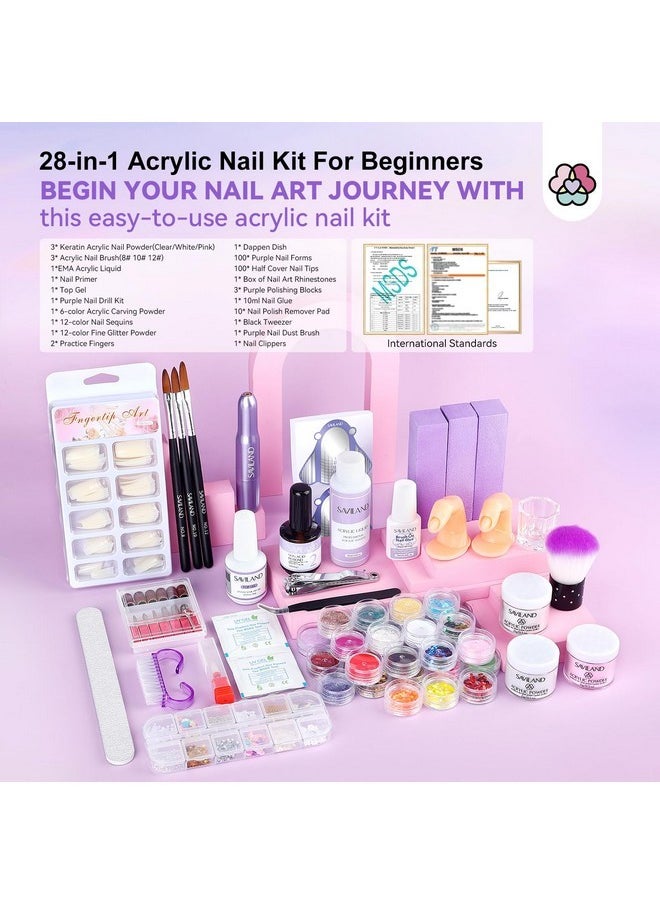 Acrylic Nail Kit With Everything: Acrylic Kit With Nail Drill Nail Kit Acrylic Set For Beginners Starter Acrylic Nail Set Full Acrylic Nail Supplies For Nail Extensions