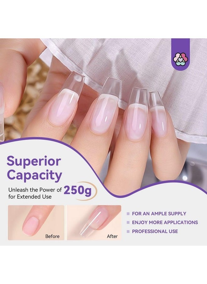 Clear Hard Gel For Nails - 250 G 8.82 Oz Super Builder Nail Gel Large Capacity Gel Builder For Nails Extension, Sculpting And Tip Overlays On U V Gel Nails, Acrylic Nails, Natural Nails