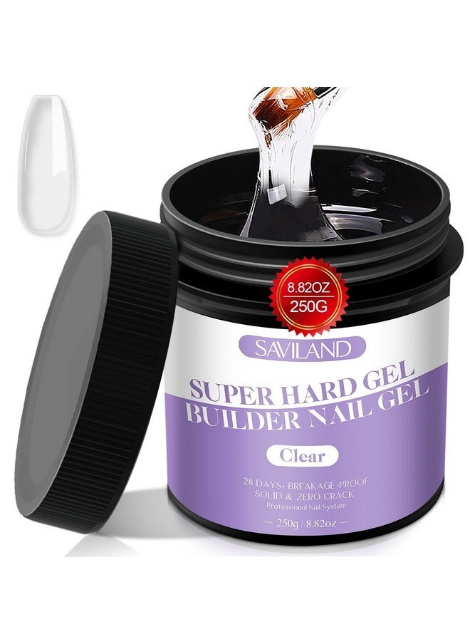 Clear Hard Gel For Nails - 250 G 8.82 Oz Super Builder Nail Gel Large Capacity Gel Builder For Nails Extension, Sculpting And Tip Overlays On U V Gel Nails, Acrylic Nails, Natural Nails