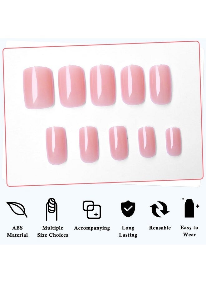 240Pc Square Press On Nails Short Fake Nails Nude Glue On Nail Short Colored Acrylic Nails Press Ons Nail Tips Full Cover False Nail Square Fingernail With Adhesive Tabs For Women Girls