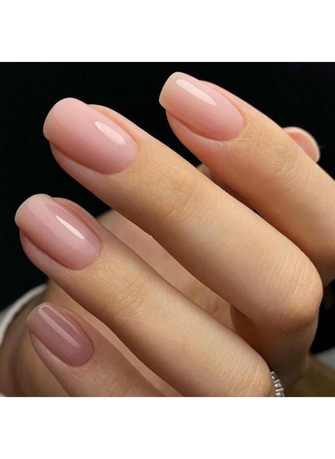 240Pc Square Press On Nails Short Fake Nails Nude Glue On Nail Short Colored Acrylic Nails Press Ons Nail Tips Full Cover False Nail Square Fingernail With Adhesive Tabs For Women Girls