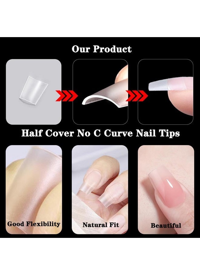 300Pcs Short Coffin Nail Tips, Half Cover No C Curve Nail Tips, 12 Sizes Full Matte Coffin Nails Tips For Acrylic Nails Professional, Acrylic Short Press On Nails For Nail Extension At Home Diy Salon