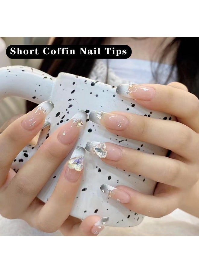 300Pcs Short Coffin Nail Tips, Half Cover No C Curve Nail Tips, 12 Sizes Full Matte Coffin Nails Tips For Acrylic Nails Professional, Acrylic Short Press On Nails For Nail Extension At Home Diy Salon