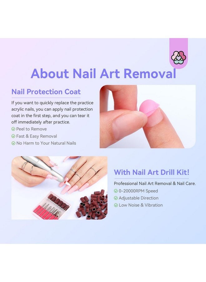 Professional Acrylic Nail Kit With Drill: Nail Kits Acrylic With Everything For Beginners Acrylic Powder And Liquid Set With Essential Oil Dehydrator Primer Acrylic Nail Set Starter Kit Salon