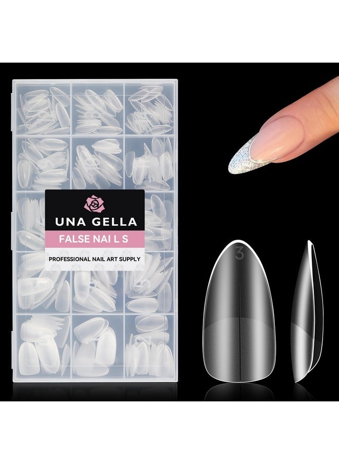 Almond Nail Tips, 15 Sizes Medium Almond Gel X Nail Tips, 312Pcs Full Matte Surface Nail Tips Pre-Buff No Need To File Clear Full Cover Soft Gel Nail Tips For Nail Extension Diy Salon