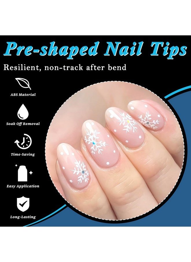 600Pc Oval Gel X Nail Tips Medium Fake Nails Clear Press On Nails Medium Oval Soft Gel Nail Tips Full Cover False Nail Clear Gel X Tip For Acrylic Nails Extension Press Nails Making