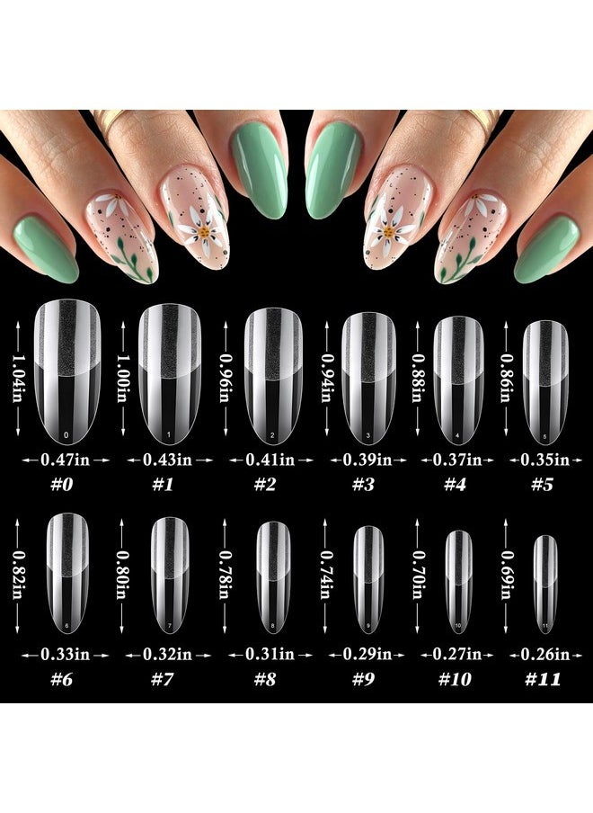 600Pc Oval Gel X Nail Tips Medium Fake Nails Clear Press On Nails Medium Oval Soft Gel Nail Tips Full Cover False Nail Clear Gel X Tip For Acrylic Nails Extension Press Nails Making