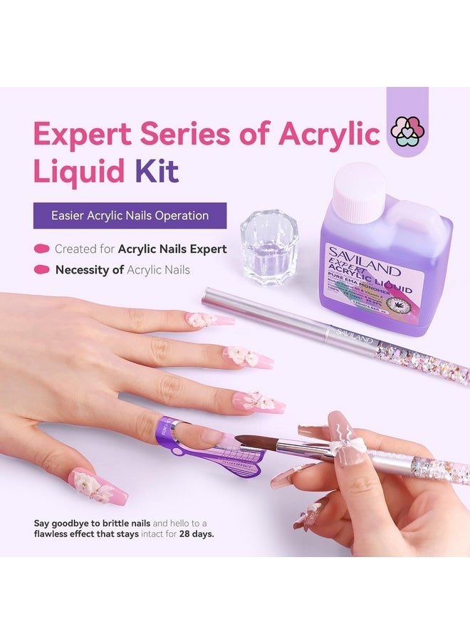 Ema Odorless Monomer Acrylic Liquid: 4 Oz Acrylic Nail Monomer For Acrylic Powder, Premium Acrylic Nail Brush Nail Primer Top Gel, Acrylic Nail Kit For Manicurist