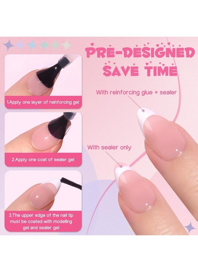 240Pc French Gel X Toe Nail Tips Short Square Fake Toenails French Tips Press On Gel Nails Nude Toe Nail Tips Full Cover Soft Gel False Toenails With Glue For Acrylic Toe Nail Extensions
