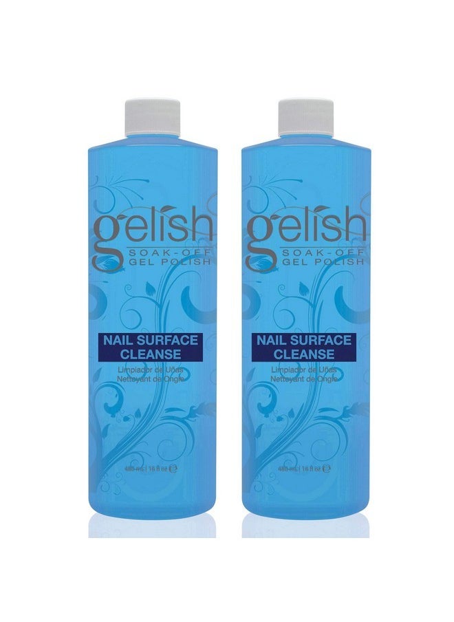 Nail Soak Off Surface Gel Uv Top Coat Cleanser Bottle, 16 Fl Oz (2 Pack)