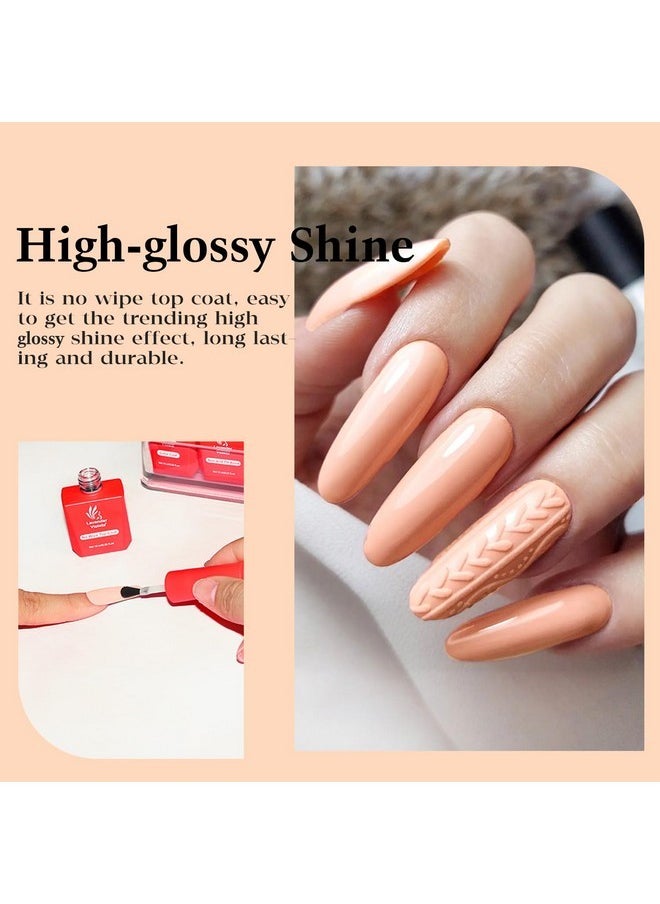 15Ml No Wipe Gel Top Coat High Glossy Clear Gel Polish Top Coat, Soak Off Uv Nail Gel For Long Lasting Shine A102