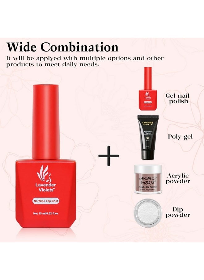 15Ml No Wipe Gel Top Coat High Glossy Clear Gel Polish Top Coat, Soak Off Uv Nail Gel For Long Lasting Shine A102