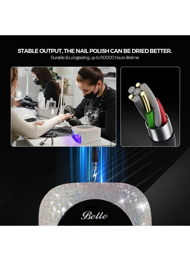 Uv Led Nail Lamp, Professional Uv Light For Gel Nails, Led Nail Lamp With 4 Timer Modes, Gel Nail Light Nail Dryer Decorate With Sparkling Nail Rhinestones Diamond