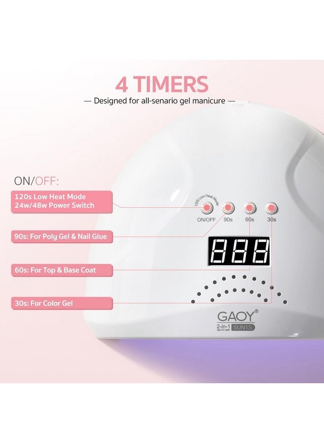 Uv Led Nail Lamp, Uv Light With Lcd Display, Professional Nail Dryer With Automatic Sensor, 4 Timers And Sensitive Mode