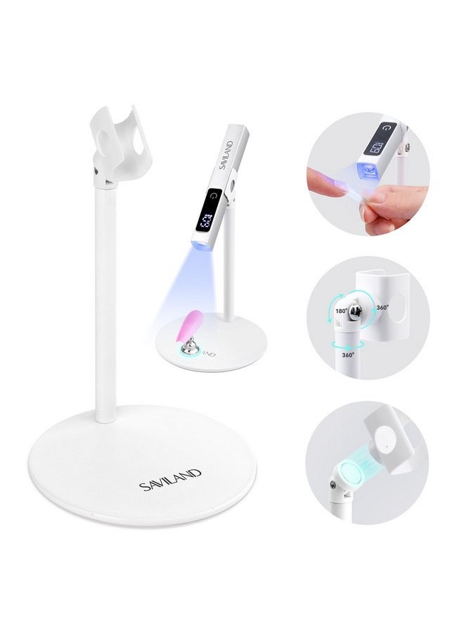 U V Nail Lamp Stand: Sturdy Only U V Light Stand For Gel Nails Polish 360° Adjustable Magnetic Rotation U V Nail Light Stand Portable Handsfree Builder Nail Gel Lamp Stand Home Salon Manicure