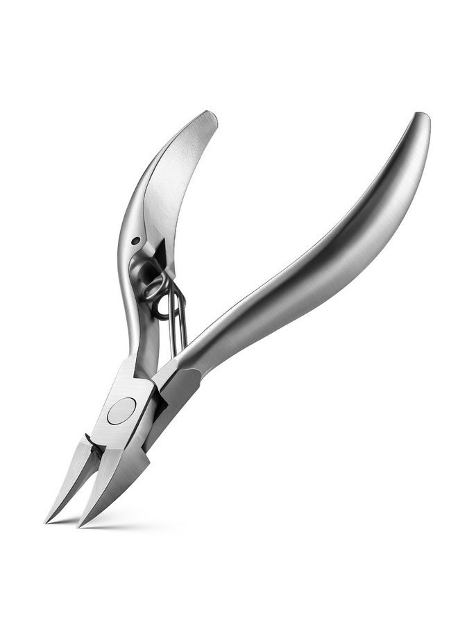 Toe Nail Clippers For Thick & Ingrown Toenails - Stainless Steel Thick Toenail Clippers For Seniors, Precision Grip Fingernail Clippers For Effortless Trimming - Silver