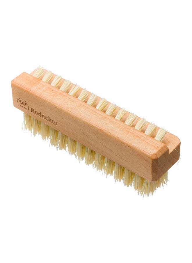 Natural Tampico Fiber Nail Brush With Oiled Beechwood Handle, Double-Sided Design With Angled Bristles, 3-1/2-Inches