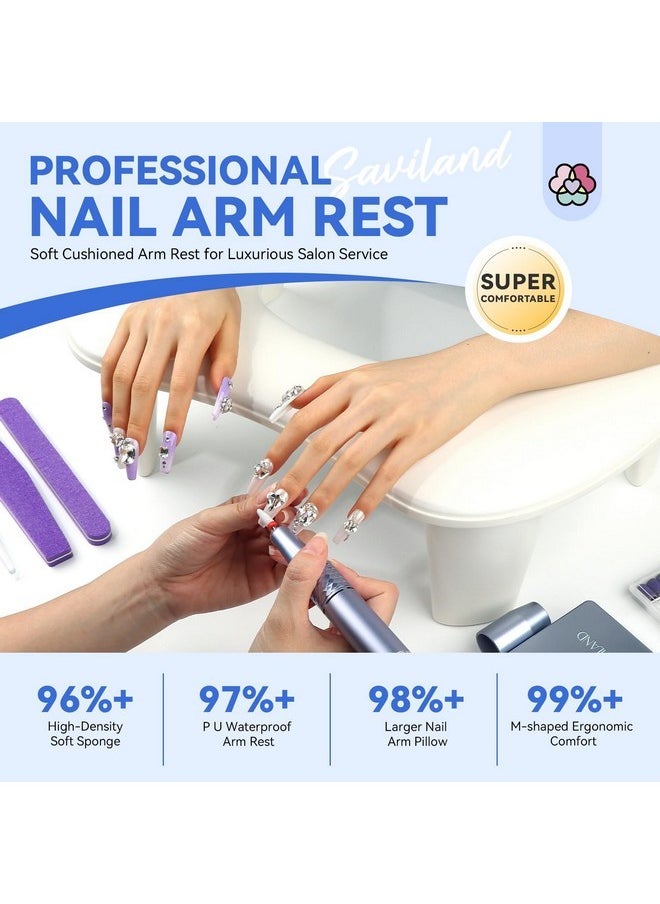 Arm Rest For Nails Tech: U-Shaped Ergonomic Nail Arm Rest Hand Rest Professional Salon Supplies Waterproof Hand Holder Nail Pillow Detachable Legs Nail Bench Rest Stand Manicure Pedicure Shop