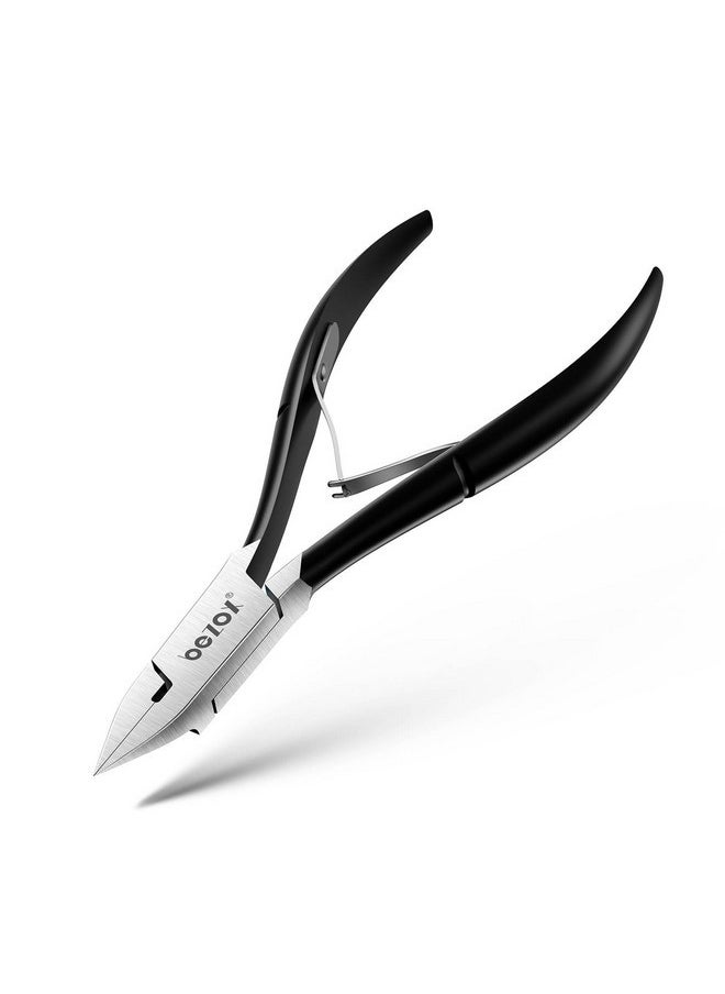 Bezox Straight Blade Toenail Clippers For Seniors Thick Toenails - Wide Open Pointed Jaw Toe Nail Clippers For Ingrown Nails, Precision Grooming Toenail Scissors For Healthy Nails - Black