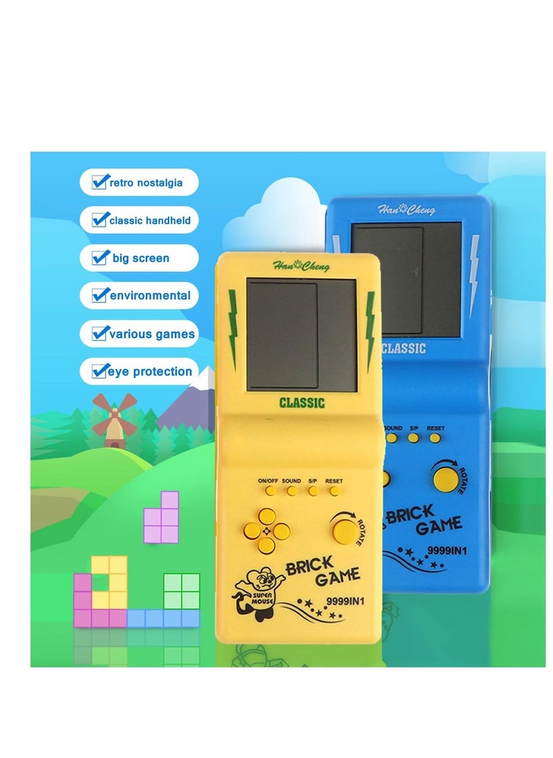 3 Pcs building block game console, large screen handheld game electronic game, built-in 23 classic games, suitable for children and adults