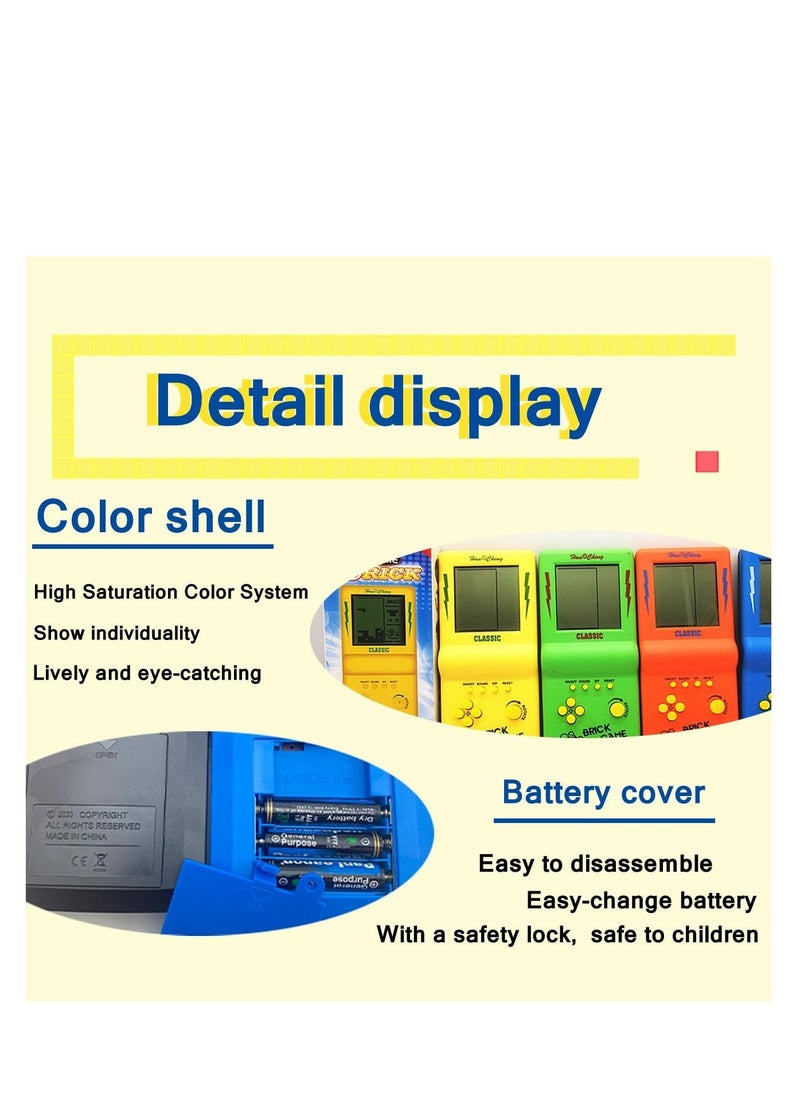 3 Pcs building block game console, large screen handheld game electronic game, built-in 23 classic games, suitable for children and adults