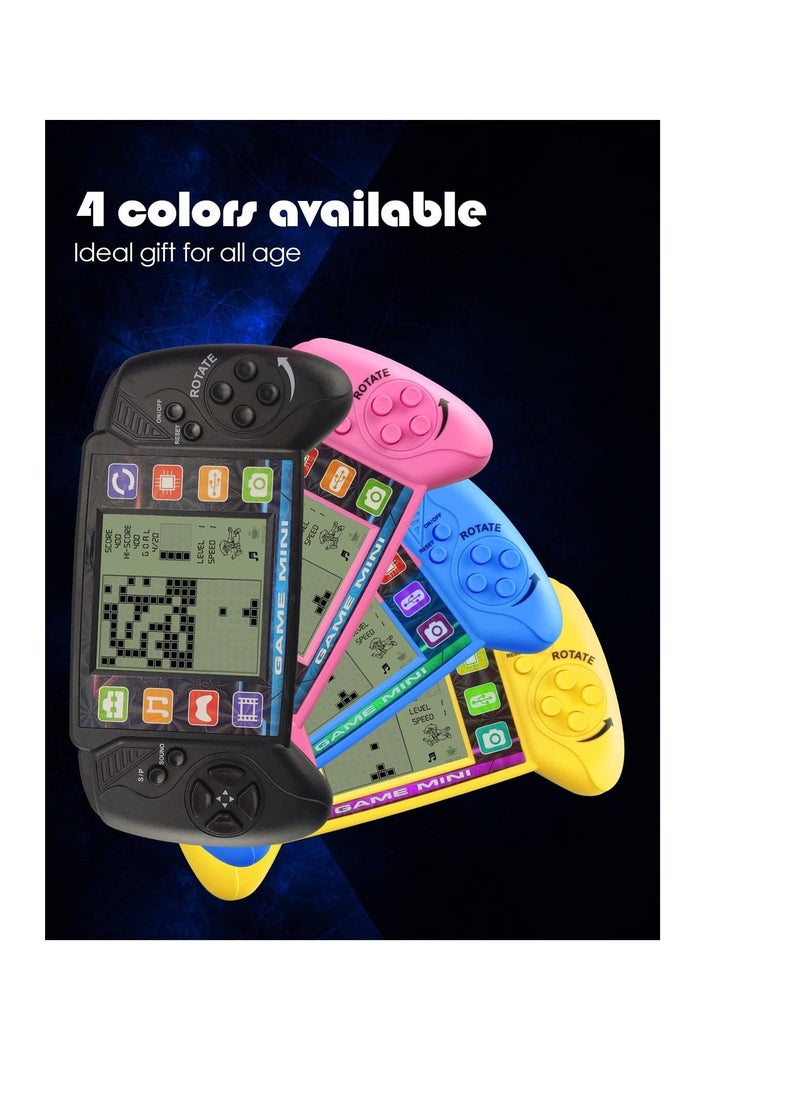 4 Pcs building block game console, large screen handheld game electronic game, built-in 23 classic games, suitable for children and adults