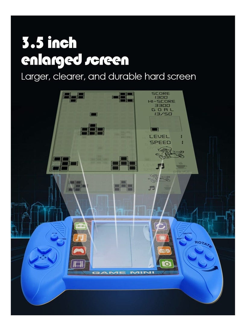 4 Pcs building block game console, large screen handheld game electronic game, built-in 23 classic games, suitable for children and adults