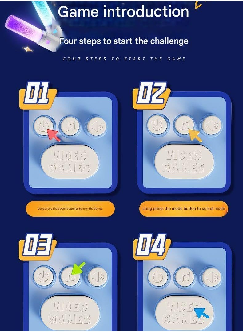 Rhythm Master Speed Push Game Console Palm Dance Machine Children's Puzzle Logic Thinking Challenge Toy【Astronaut】