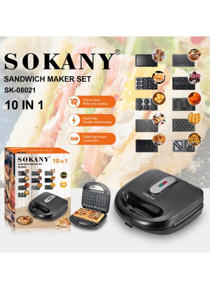 Sokany 10 IN 1 Sandwich Maker SK-08021