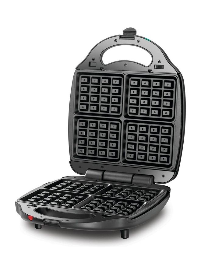 Renewed - 3-in-1 4 Slice Sandwich & Waffle Maker (Damaged Box) 1400 W TS4130-B5 Black