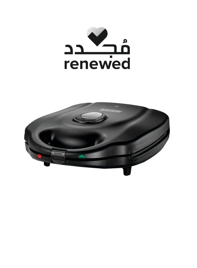 Renewed - 3-in-1 4 Slice Sandwich & Waffle Maker (Damaged Box) 1400 W TS4130-B5 Black