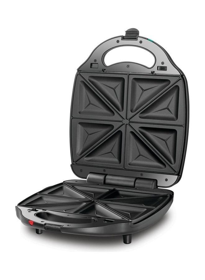 Renewed - 4 Slice Sandwich & Grill Maker (Damaged Box) 1400 W TS4120-B5 Black/Sliver