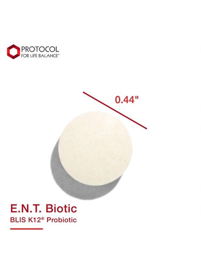 E.N.T. Biotic BLIS K12 Probiotic - Promotes Oral Bacteria, Fresher Breath, Throat Health, and Immune Response Support - 60 Lozenges