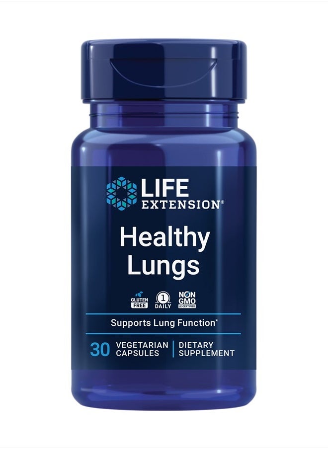 Healthy Lungs – Lung Support Supplement - Helps Maintain Lung & Breathing Health with Boswellia, Bael, Saffron, Andrographolide - Gluten-Free, Once Daily - 30 Vegetarian Capsules