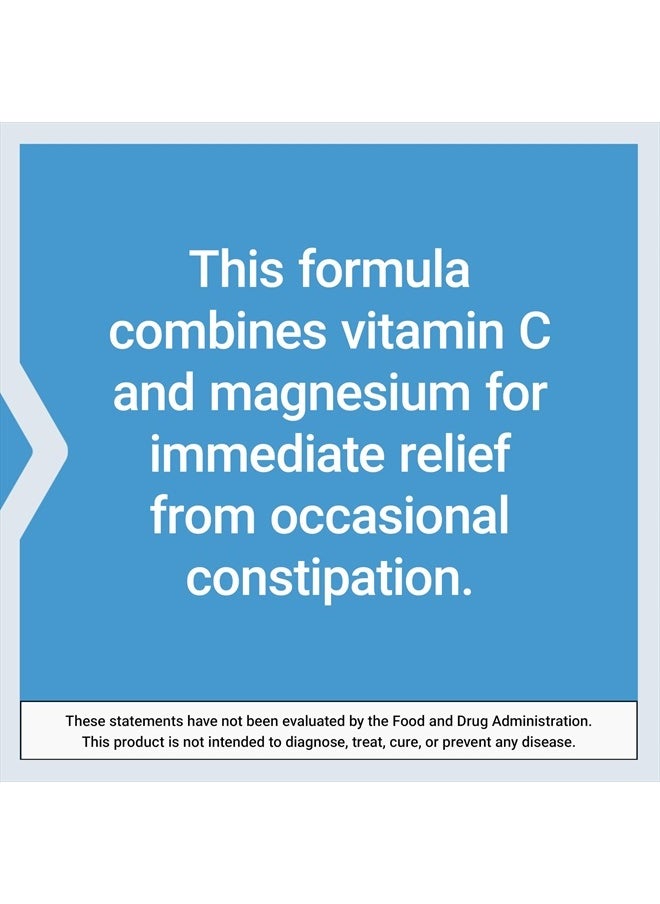 Effervescent Vitamin C Magnesium Crystals, immediate Relief from Occasional Constipation, Gluten-Free, Non-GMO, Vegetarian, Net Wt. 180 Grams