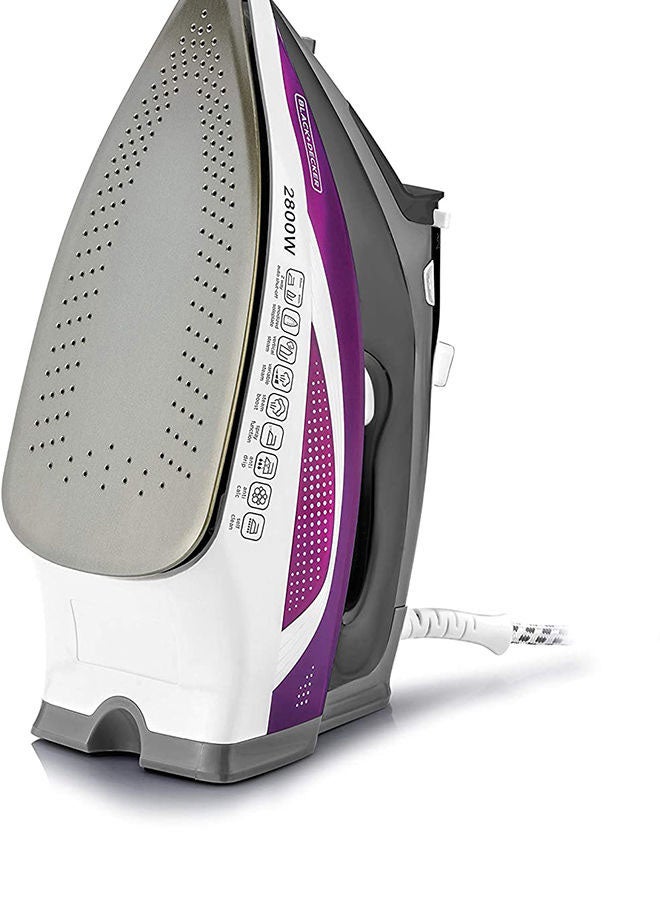 Renewed - 2800W Digital Steam Iron (Damaged Box) 380 ml 2800 W X2250-B5 Purple/White/Grey