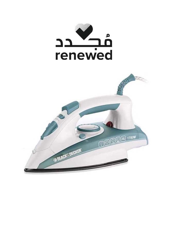 Renewed - Steam Iron With Non-Stick Soleplate/Self Clean Function (Damaged Box) 220 ml 1750 W X1600 Blue/White