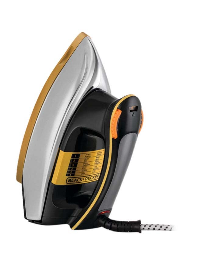 Renewed - Hand Held Dry Iron Heavy Weight (Damaged Box) 1200 W F550-B5 Black/Gold/White