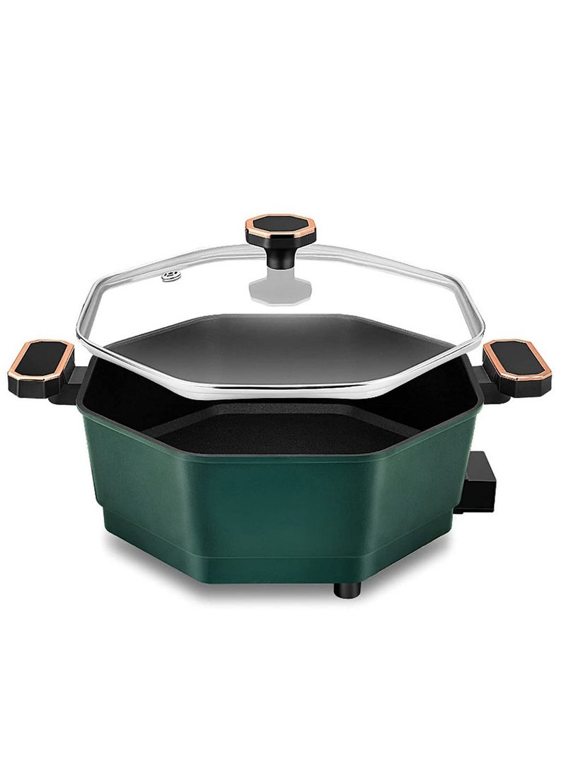 Portable Nonstick Frying Pan Multifunctional Octagonal Electric Skillet for Stir Fry Electric Hot Pot Electric Stock Pot Electric Saucepan.