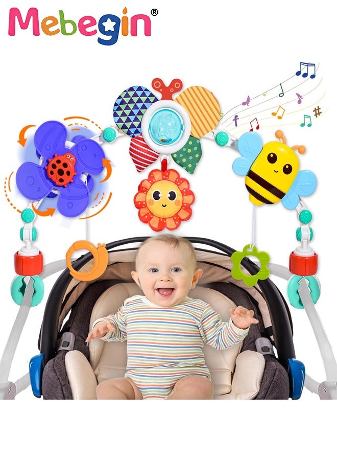 Car Seat Stroller Toys,Baby Stroller Arch Toy,Baby Educational Cart Pendant For 0-1 Years Old,Activity Arch With Fascinating Toys,Stimulates Baby’s Senses And Motor Skills Development